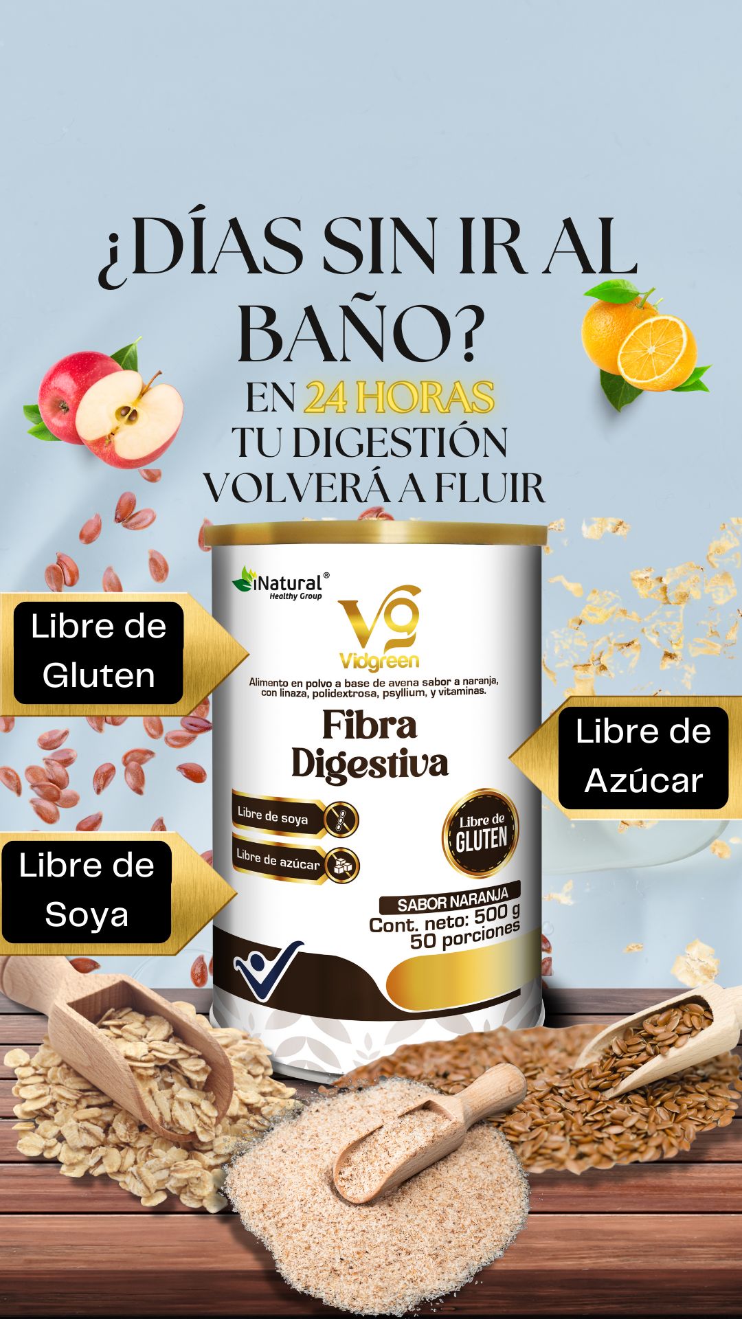 Vidgreen Fibra 500g- Libre de Gluten ID1816606