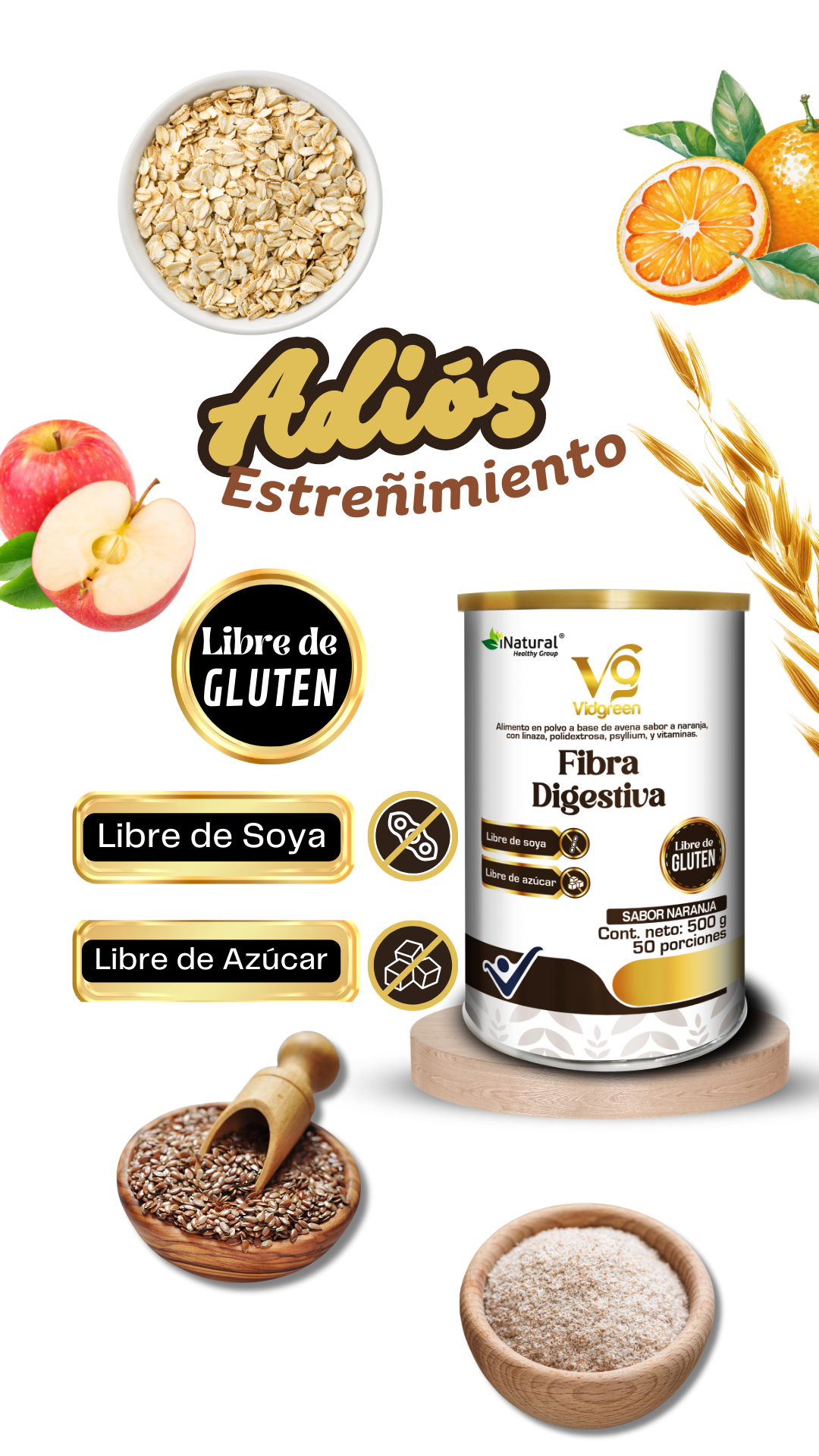 Vidgreen Fibra 500g- Libre de Gluten ID1816606
